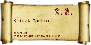 Kriszt Martin névjegykártya