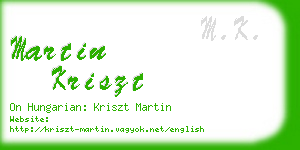 martin kriszt business card